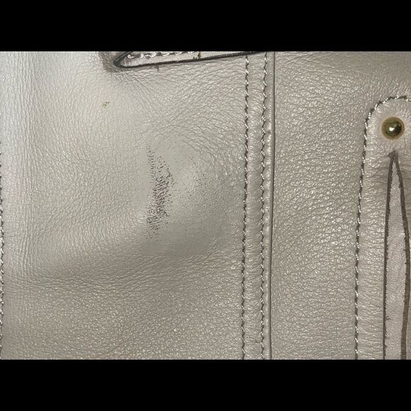 B. Makowsky Leather Tote Shoulder Bag Bone Leather - Picture 14 of 14